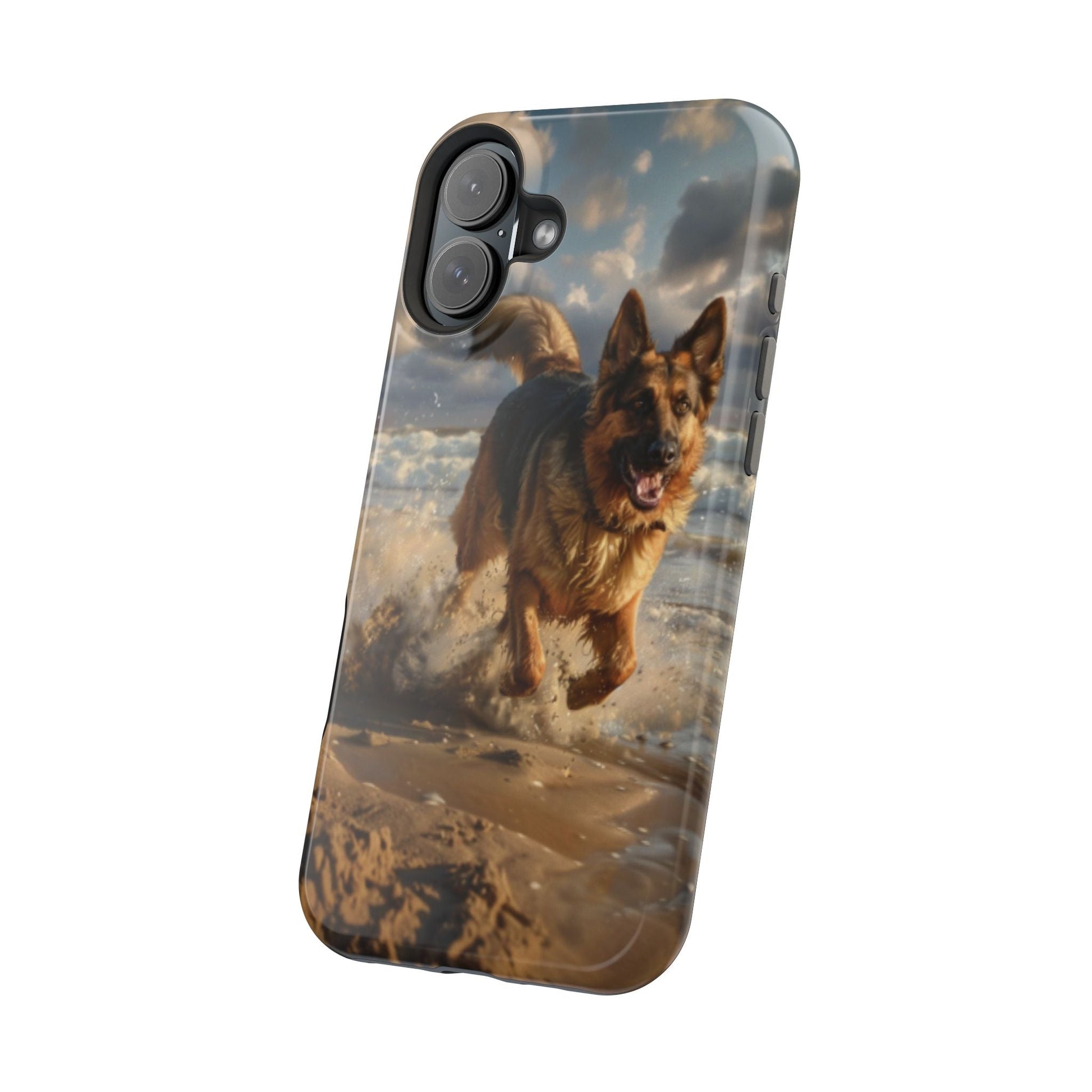 German Shepherd Beach Play MagSafe Tough iPhone Case - Ruppy's Creations