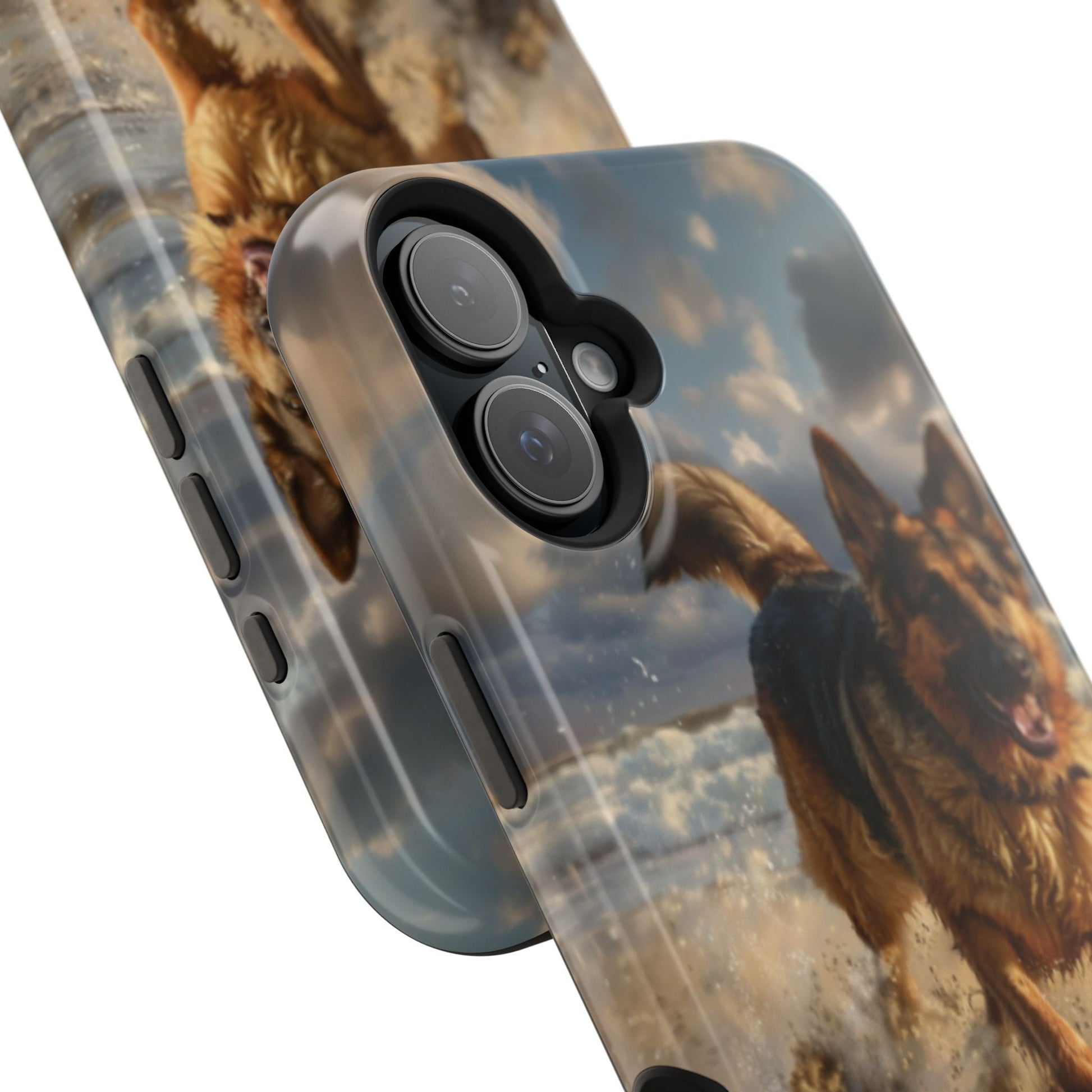 German Shepherd Beach Play MagSafe Tough iPhone Case - Ruppy's Creations