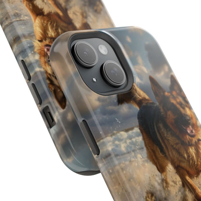 German Shepherd Beach Play MagSafe Tough iPhone Case - Ruppy's Creations