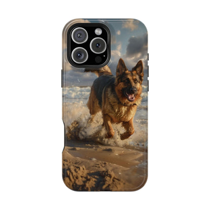 German Shepherd Beach Play MagSafe Tough iPhone Case - Ruppy's Creations