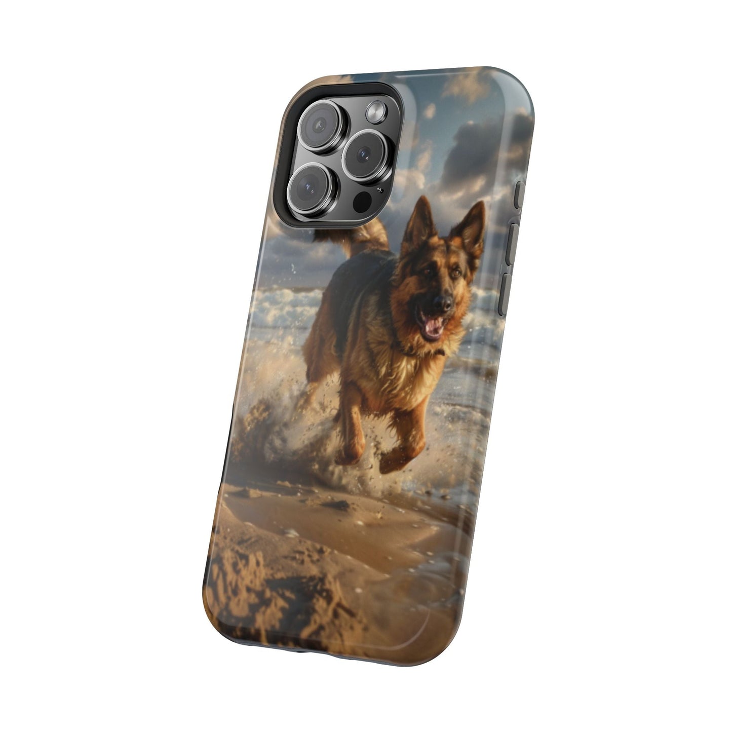 German Shepherd Beach Play MagSafe Tough iPhone Case - Ruppy's Creations