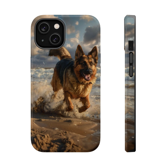 German Shepherd Beach Play MagSafe Tough iPhone Case - Ruppy's Creations