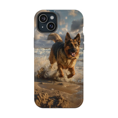 German Shepherd Beach Play MagSafe Tough iPhone Case - Ruppy's Creations