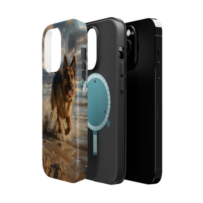 German Shepherd Beach Play MagSafe Tough iPhone Case - Ruppy's Creations