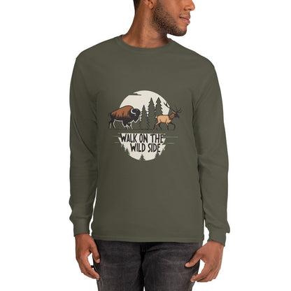 Hiking Theme Wild side Men’s Long Sleeve Tee - Ruppy's Creations