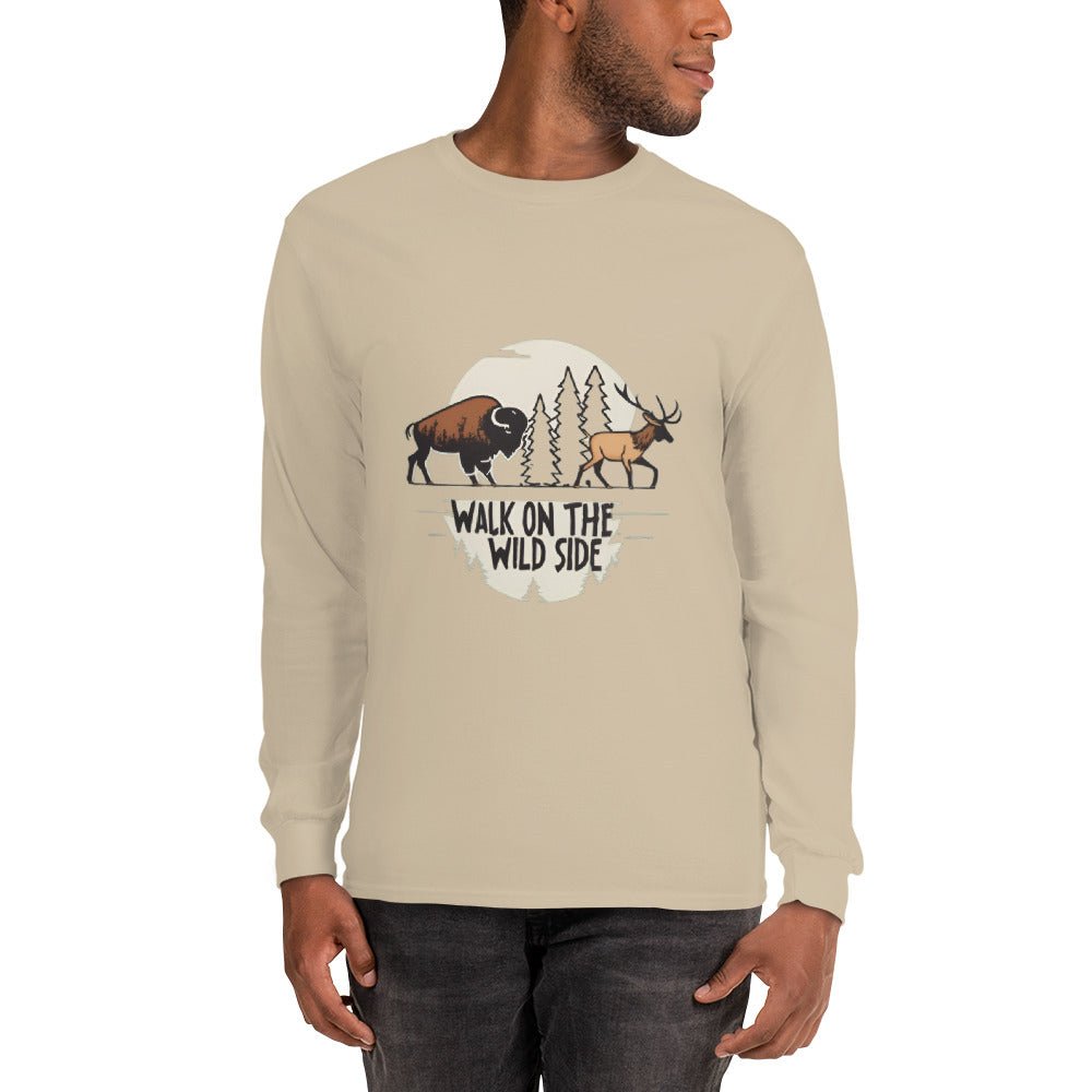 Hiking Theme Wild side Men’s Long Sleeve Tee - Ruppy's Creations