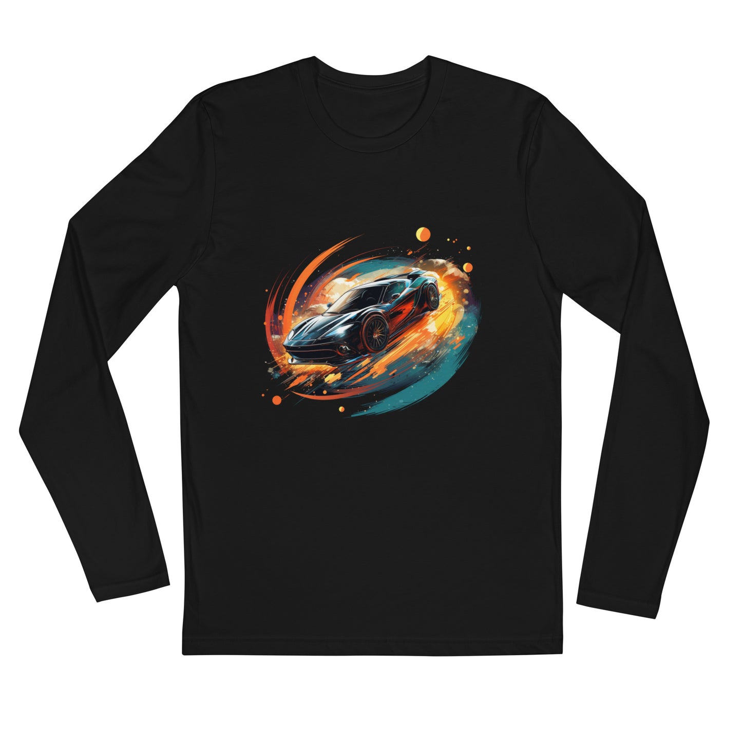 Men's Space Car Long Sleeve Fitted Crew