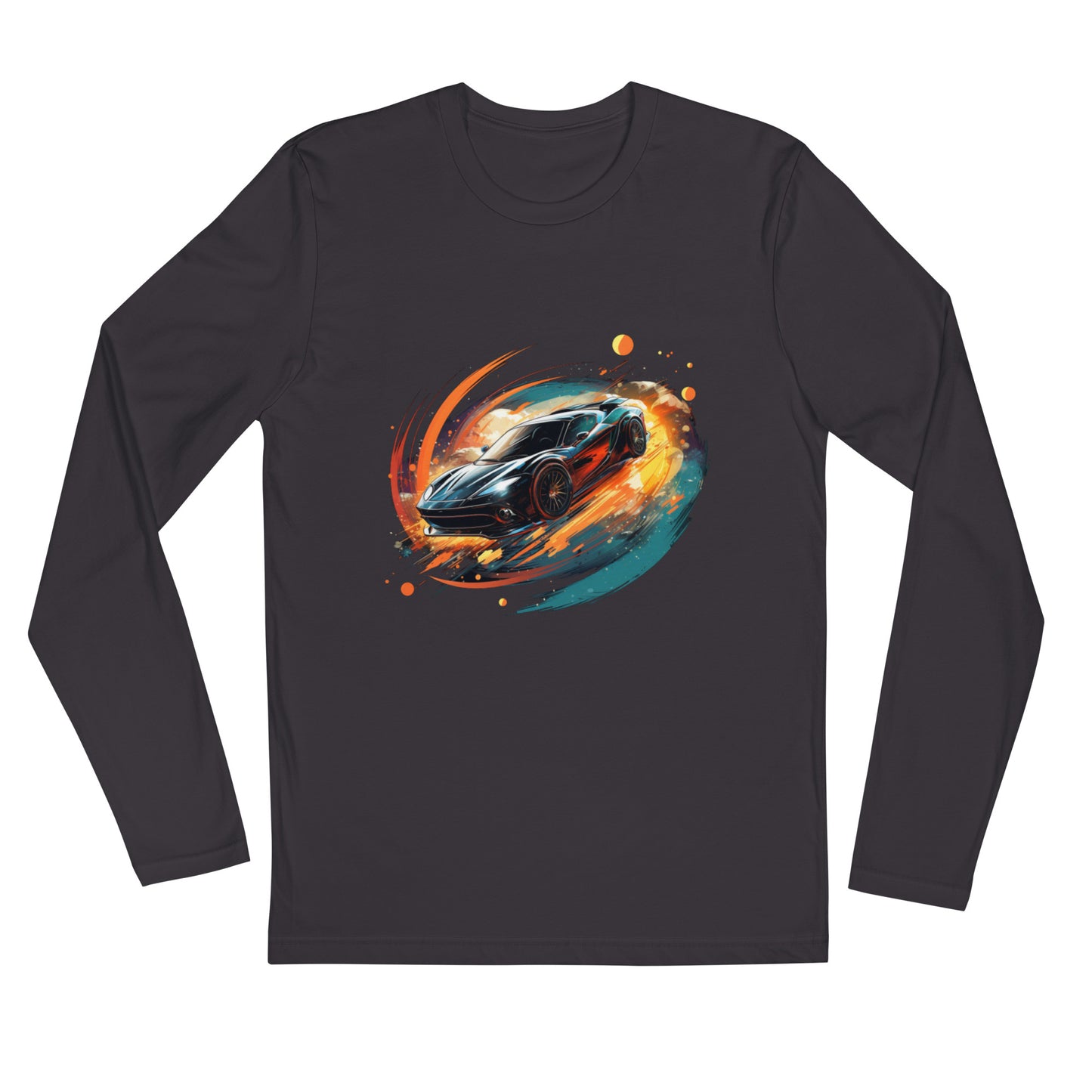 Men's Space Car Long Sleeve Fitted Crew