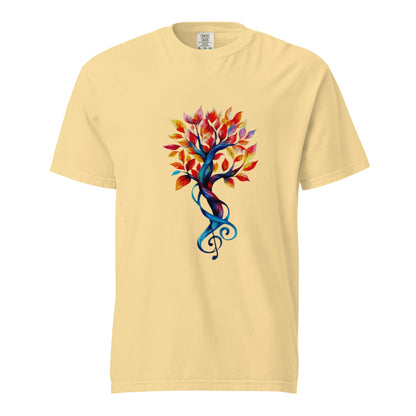 Musical Note Tree Unisex Heavyweight Tee - Ruppy's Creations