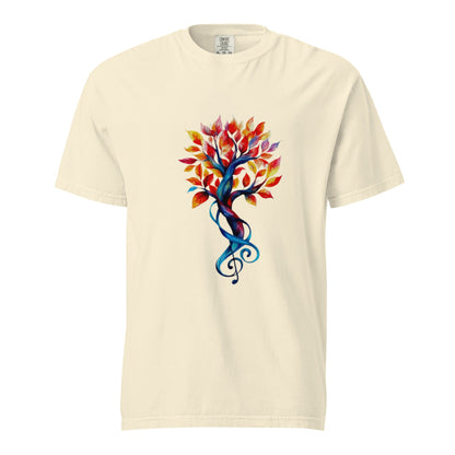 Musical Note Tree Unisex Heavyweight Tee - Ruppy's Creations