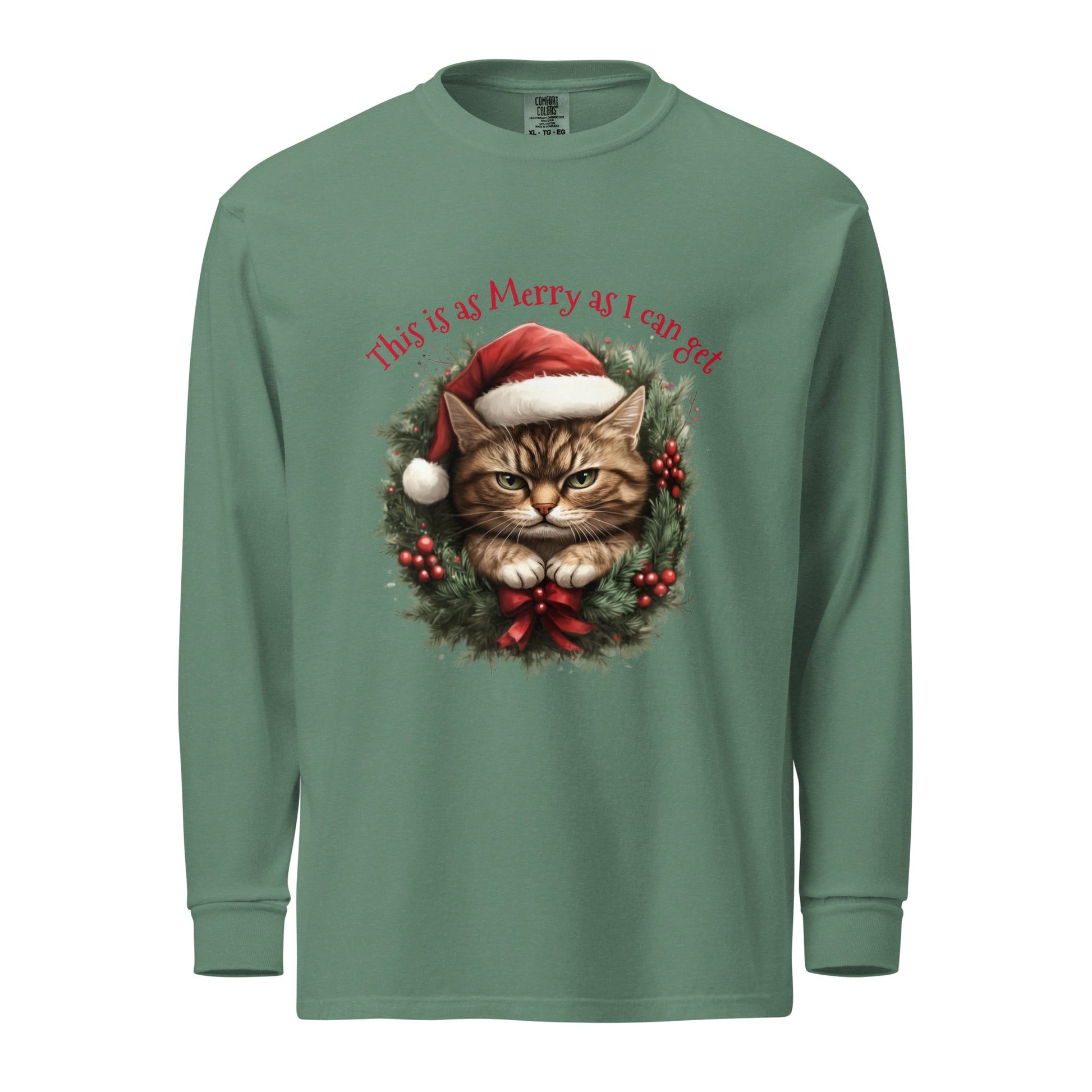 Not so Merry Cat Heavyweight long - sleeve Tee - Ruppy's Creations