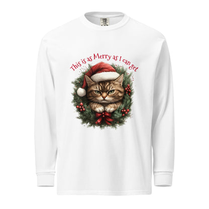 Not so Merry Cat Heavyweight long - sleeve Tee - Ruppy's Creations