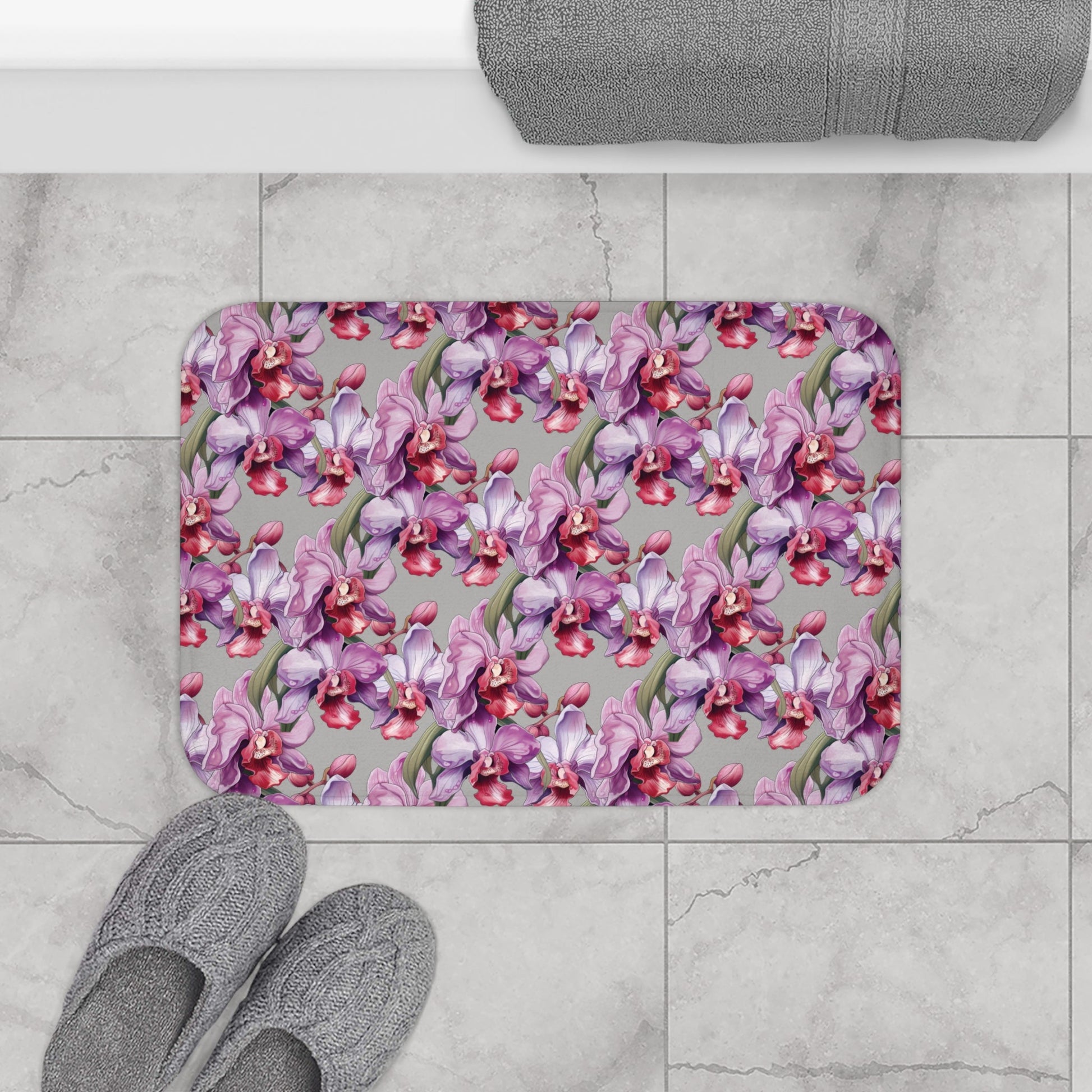 Orchid Splendor Memory Foam Bath Mat - Ruppy's Creations