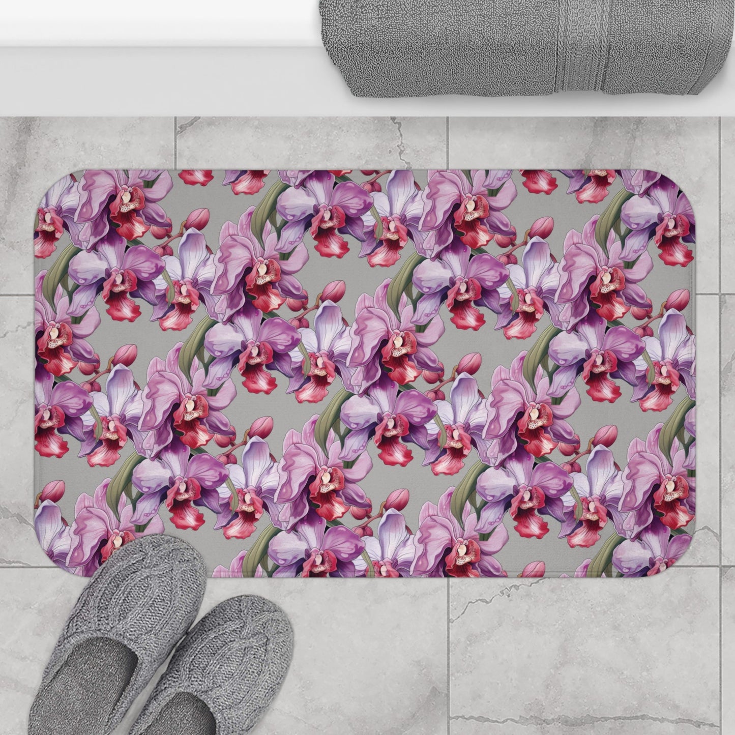 Orchid Splendor Memory Foam Bath Mat - Ruppy's Creations