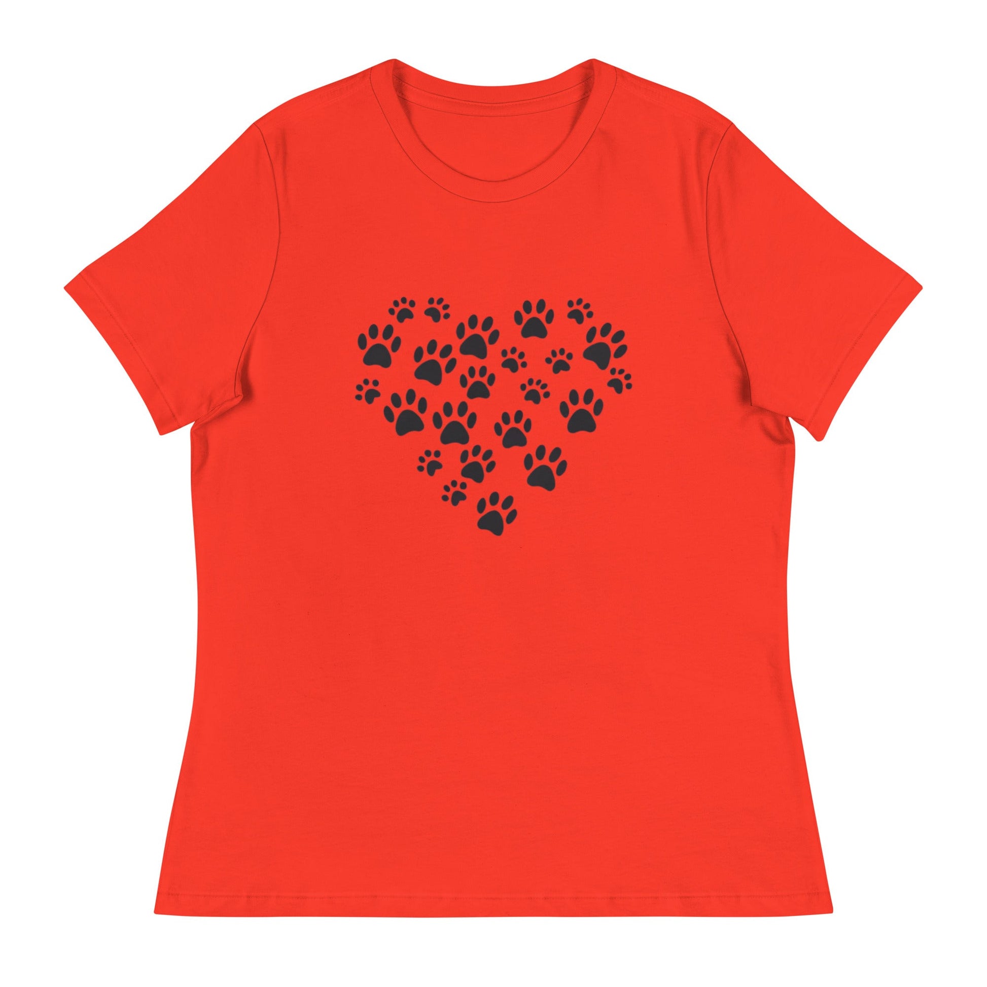 Paw Print Heart Women's Relaxed T-Shirt - Ruppy's Creations