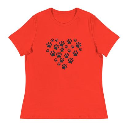 Paw Print Heart Women's Relaxed T-Shirt - Ruppy's Creations