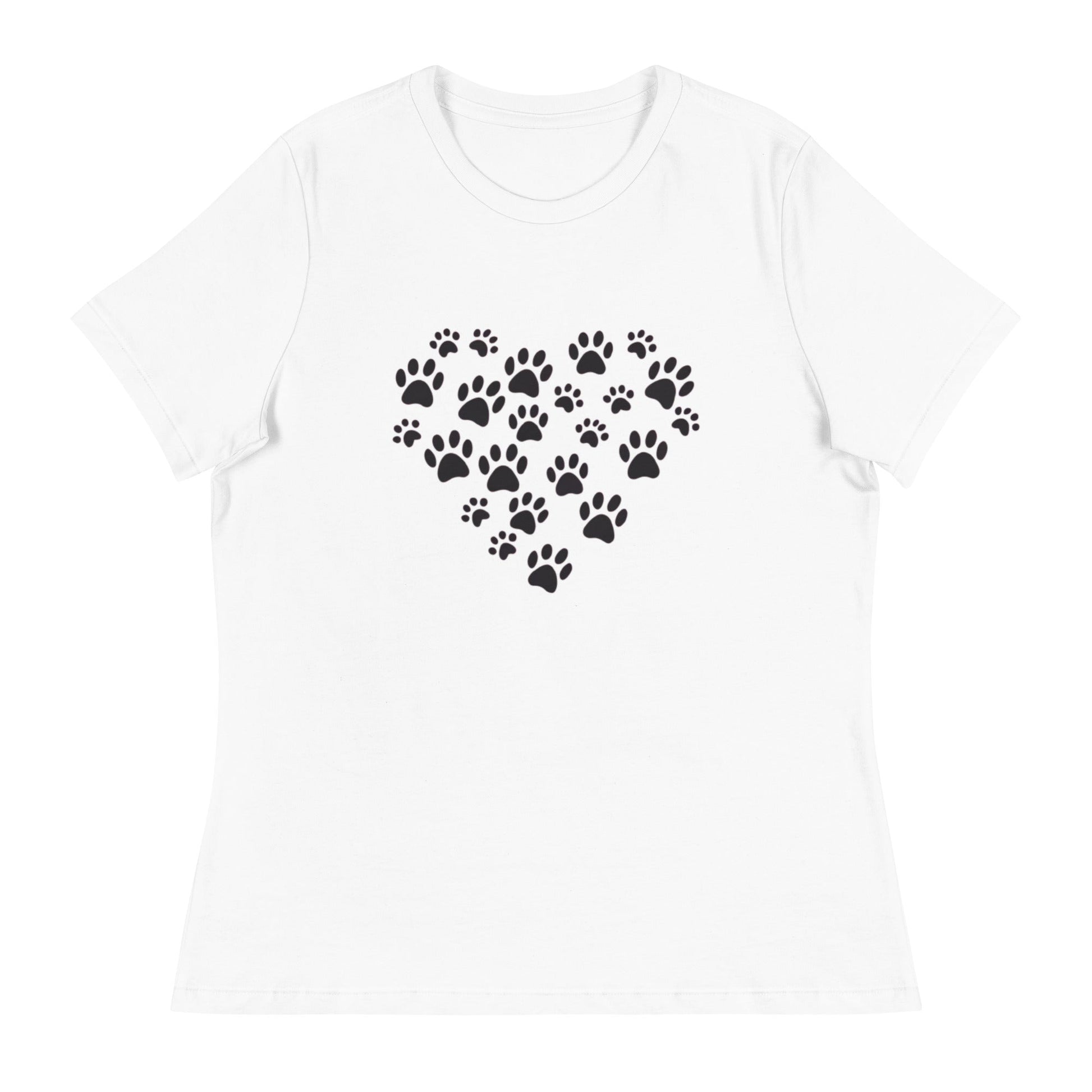 Paw Print Heart Women's Relaxed T-Shirt - Ruppy's Creations