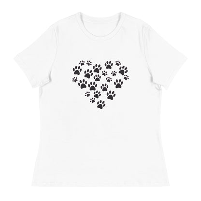 Paw Print Heart Women's Relaxed T-Shirt - Ruppy's Creations