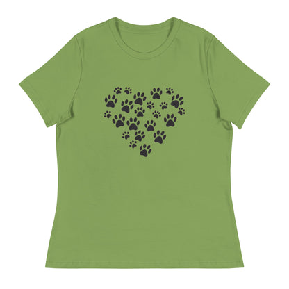 Paw Print Heart Women's Relaxed T-Shirt - Ruppy's Creations