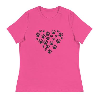 Paw Print Heart Women's Relaxed T-Shirt - Ruppy's Creations