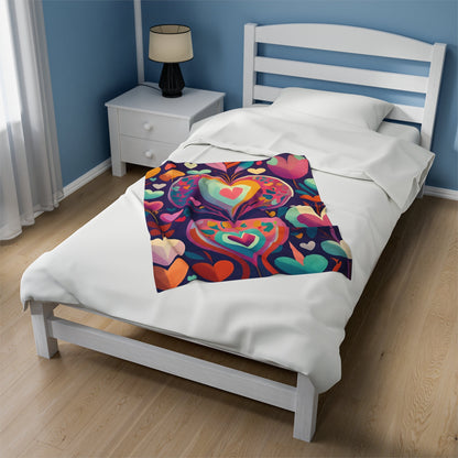 Playful Heart Velveteen Plush Blanket - Ruppy's Creations