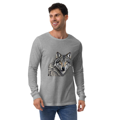 Portrait of a Wolf Men's Long Sleeve Tee - Ruppy's Creations