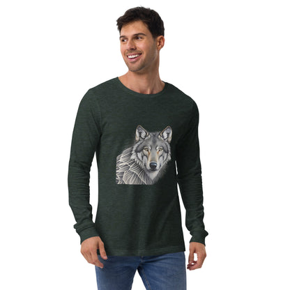 Portrait of a Wolf Men's Long Sleeve Tee - Ruppy's Creations