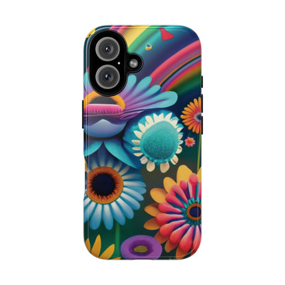 Rainbow Floral Tough Cell Phone Case - Ruppy's Creations