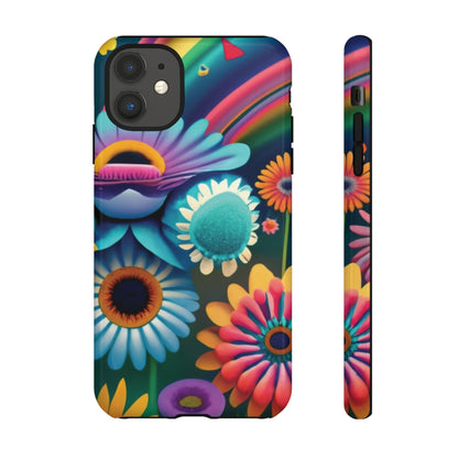 Rainbow Floral Tough Cell Phone Case - Ruppy's Creations