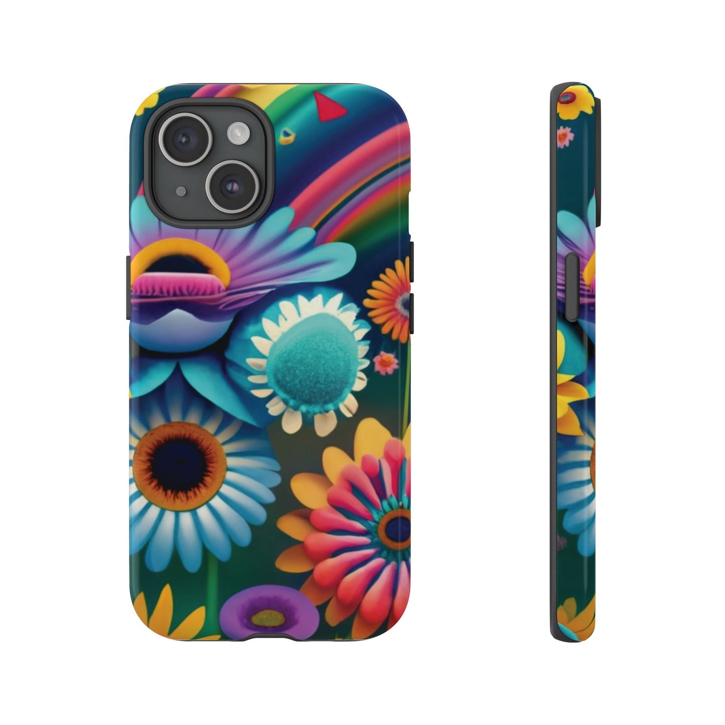 Rainbow Floral Tough Cell Phone Case - Ruppy's Creations