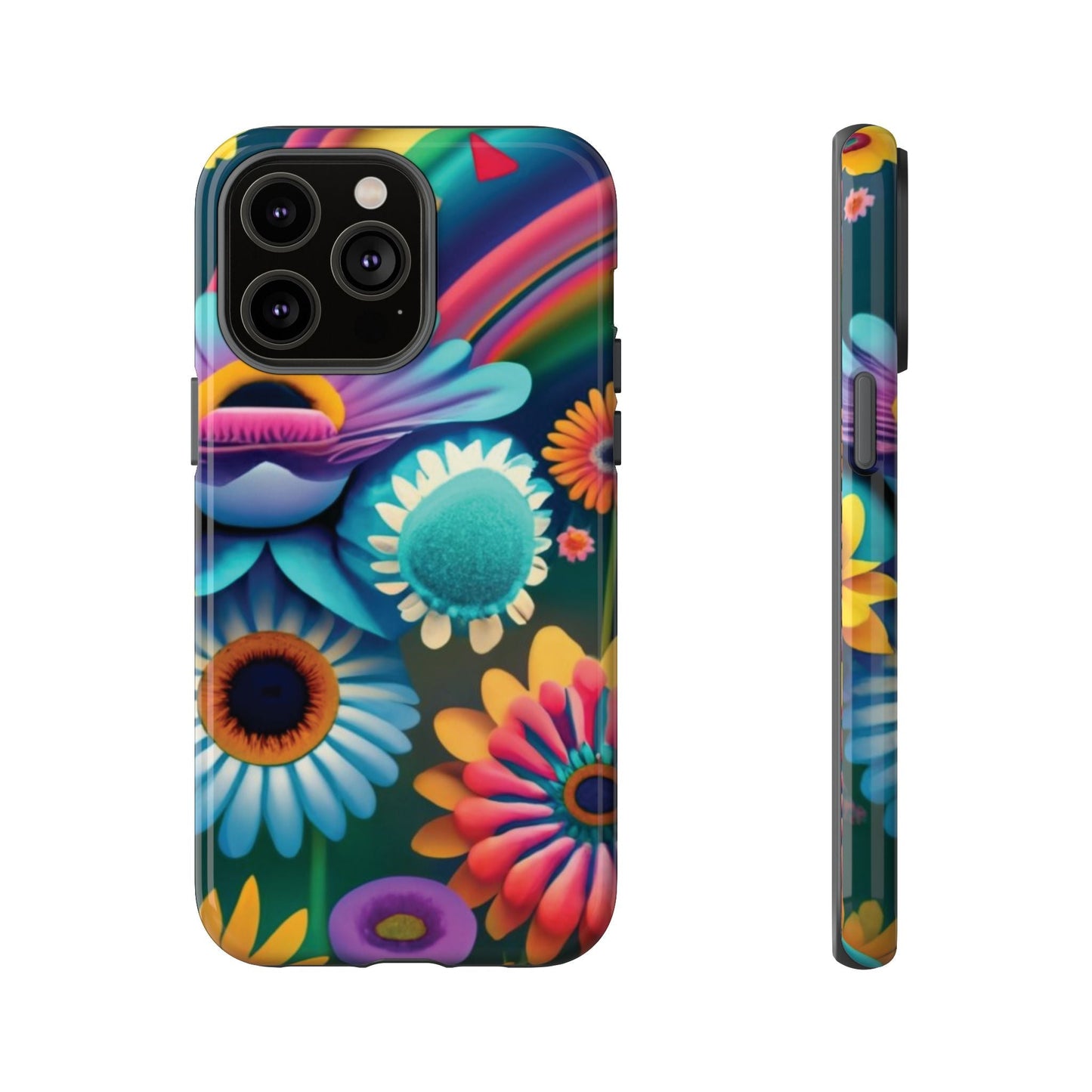 Rainbow Floral Tough Cell Phone Case - Ruppy's Creations