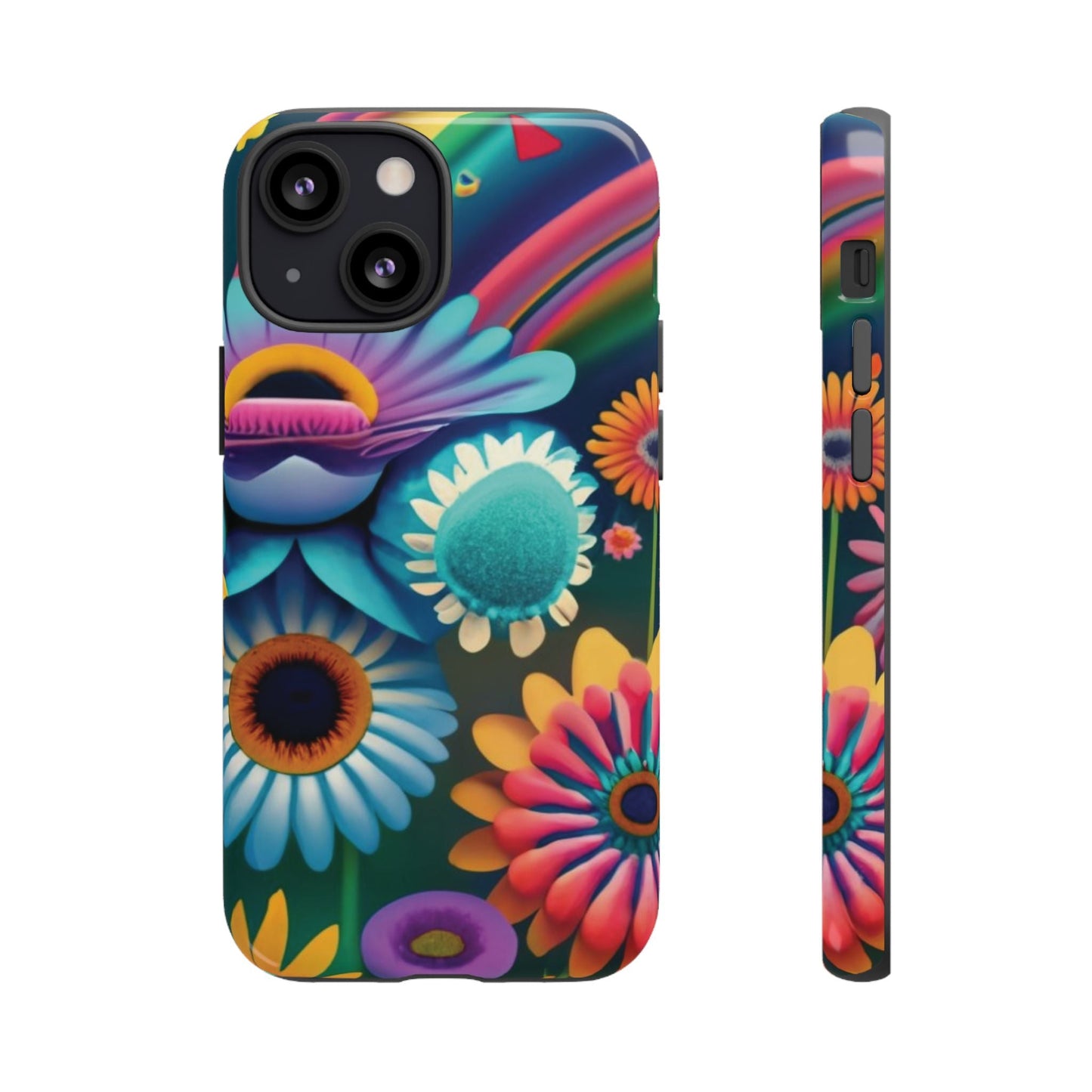 Rainbow Floral Tough Cell Phone Case - Ruppy's Creations