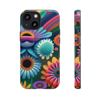 Rainbow Floral Tough Cell Phone Case - Ruppy's Creations