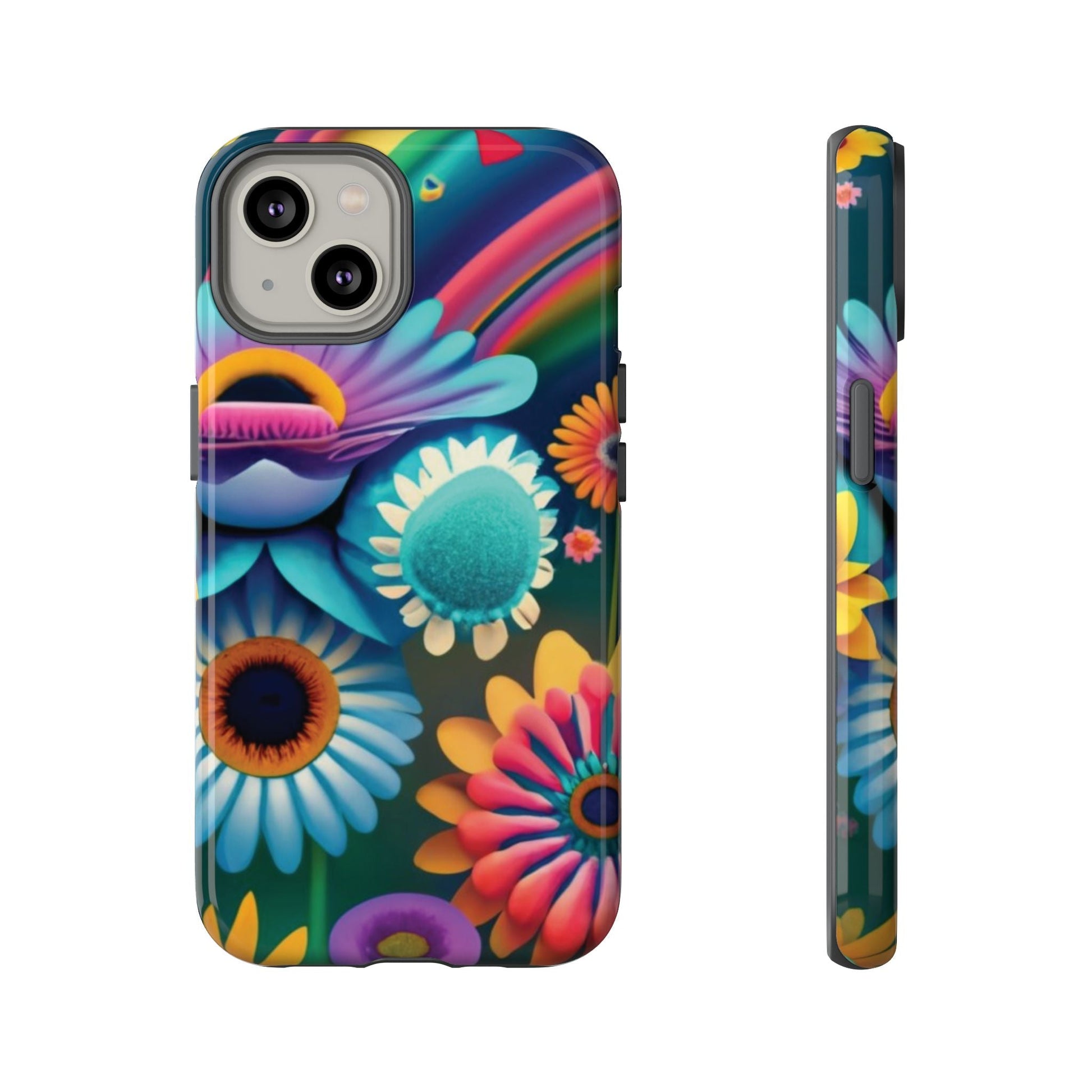 Rainbow Floral Tough Cell Phone Case - Ruppy's Creations