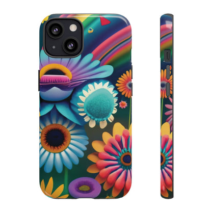 Rainbow Floral Tough Cell Phone Case - Ruppy's Creations