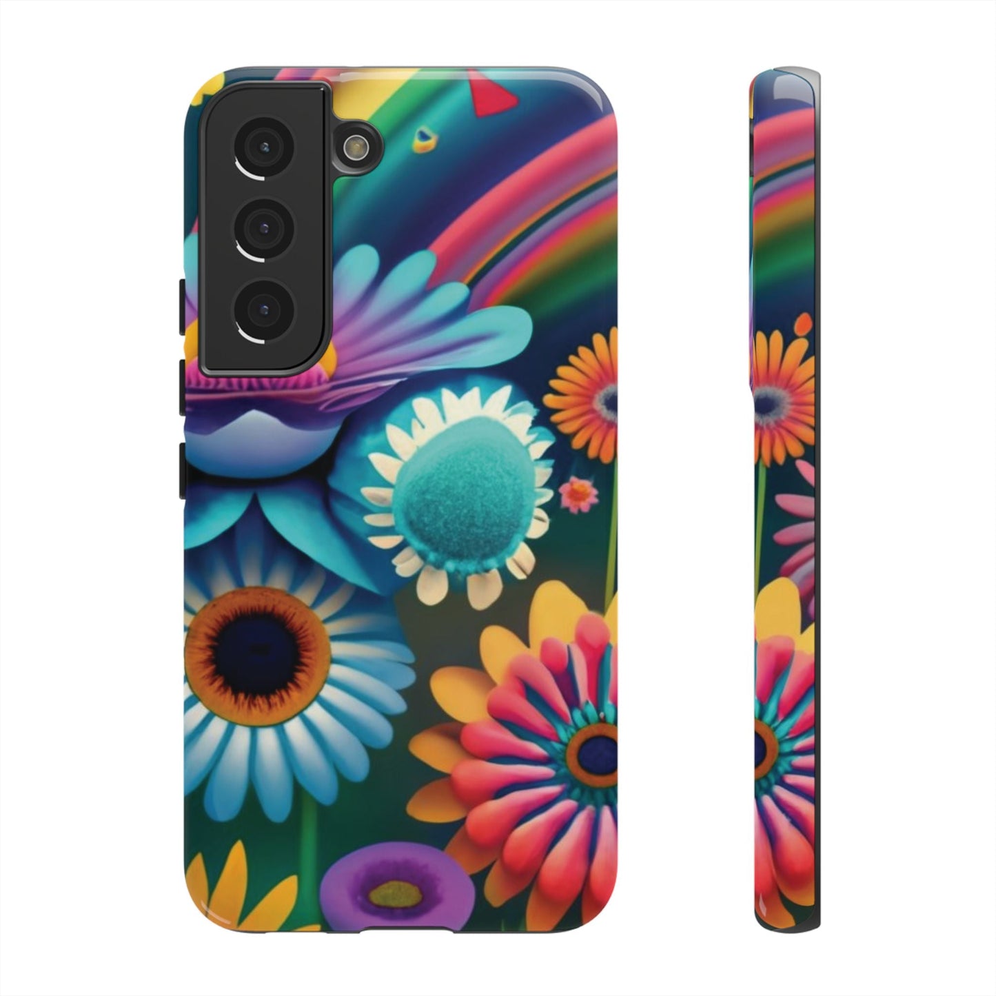 Rainbow Floral Tough Cell Phone Case - Ruppy's Creations