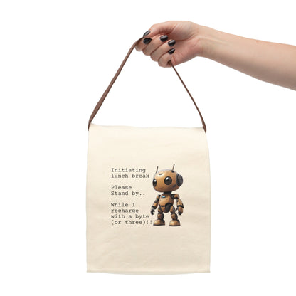 Robot Recharge Canvas Lunch Bag - Ruppy's Creations