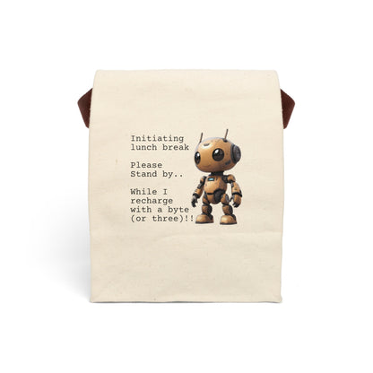 Robot Recharge Canvas Lunch Bag - Ruppy's Creations