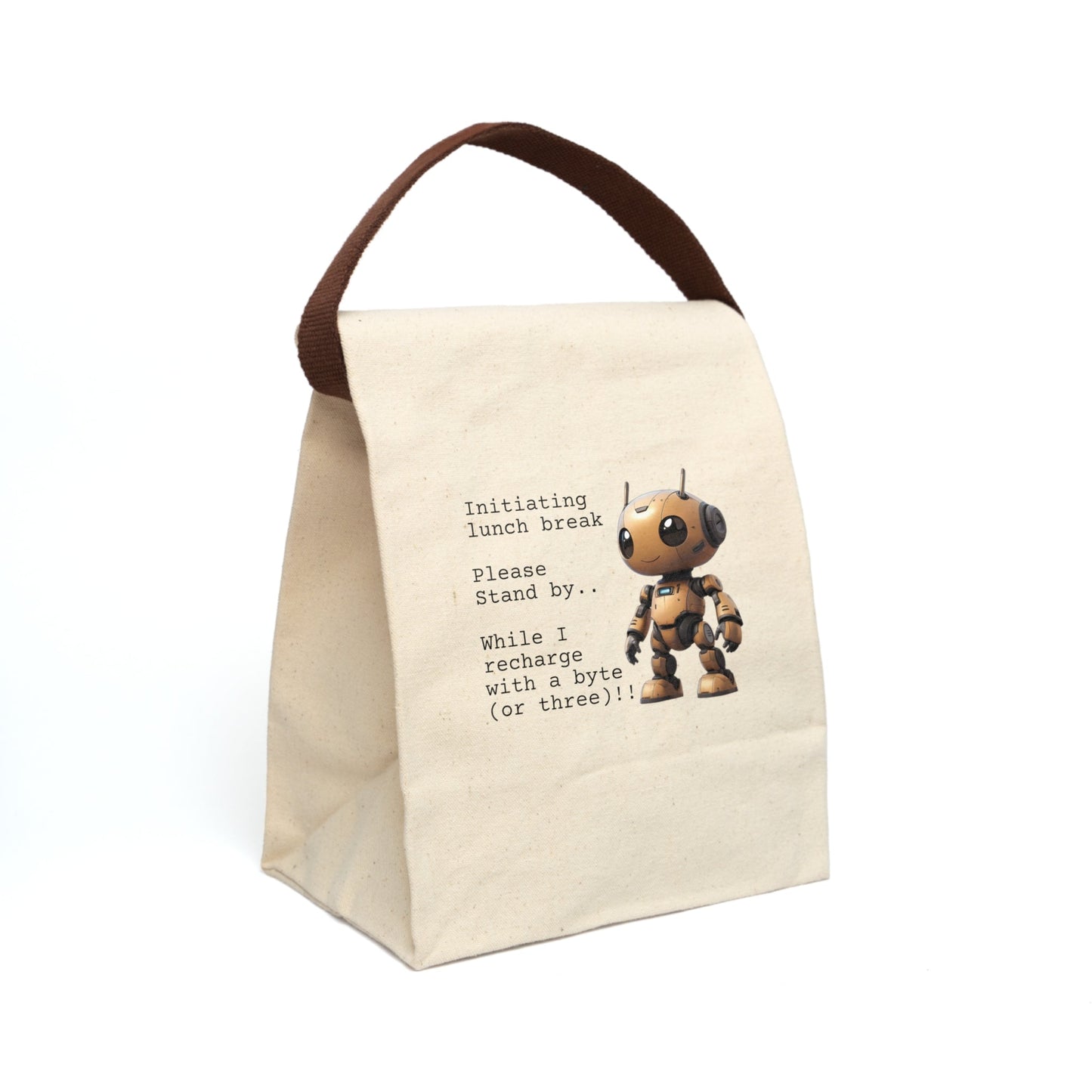 Robot Recharge Canvas Lunch Bag - Ruppy's Creations