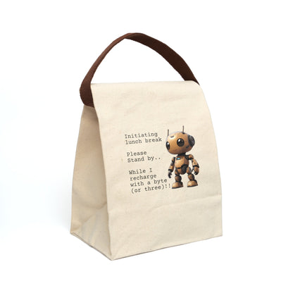 Robot Recharge Canvas Lunch Bag - Ruppy's Creations