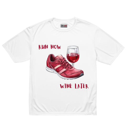 Run Now Wine Later Women's Performance T-shirt - Ruppy's Creations