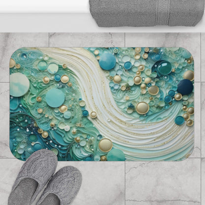 Seafoam Bubbles Memory Foam Bath Mat - Ruppy's Creations