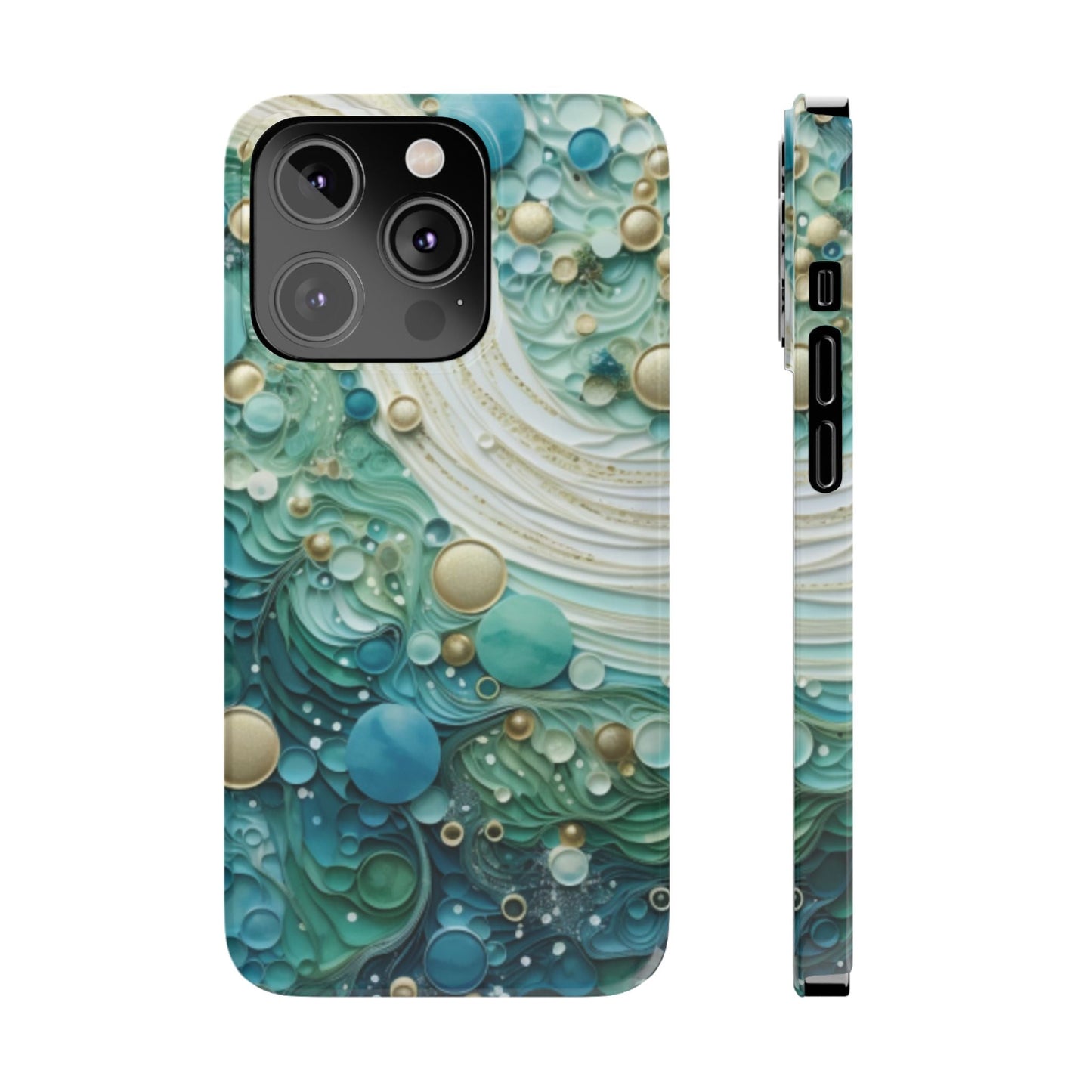 Seafoam Bubbles Slim I - Phone Case - Ruppy's Creations