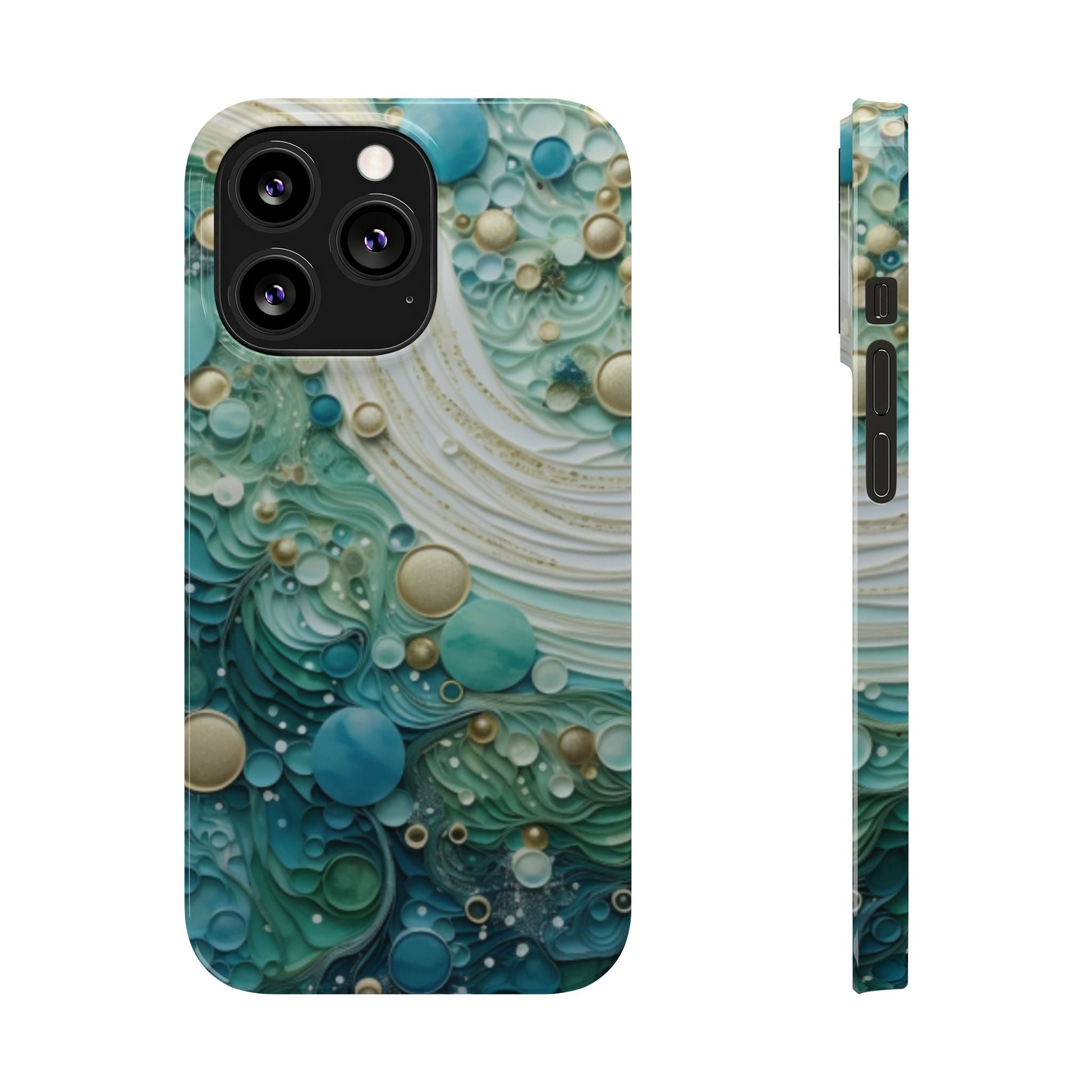 Seafoam Bubbles Slim I - Phone Case - Ruppy's Creations