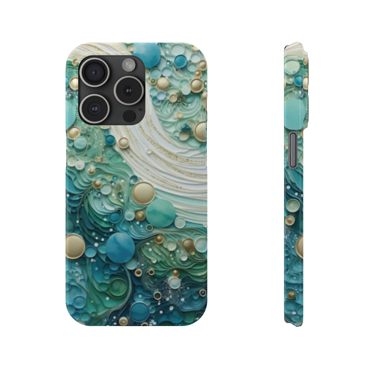 Seafoam Bubbles Slim I - Phone Case - Ruppy's Creations