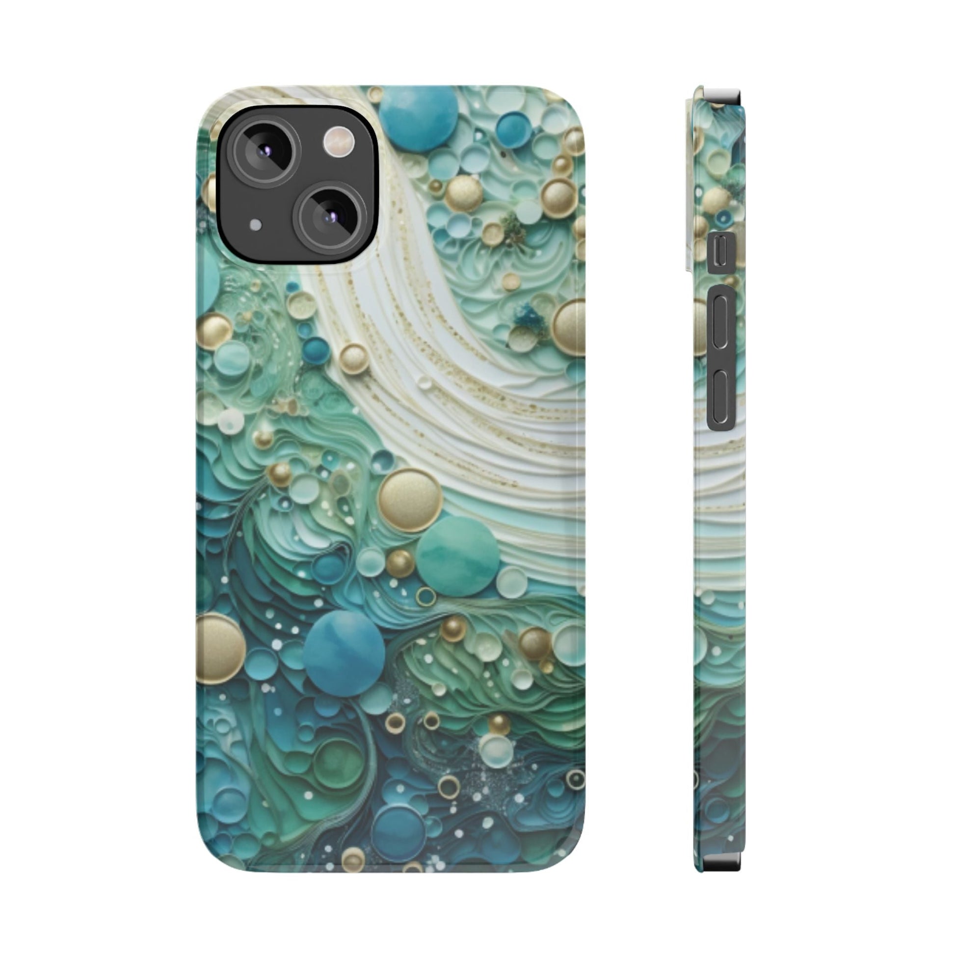 Seafoam Bubbles Slim I - Phone Case - Ruppy's Creations