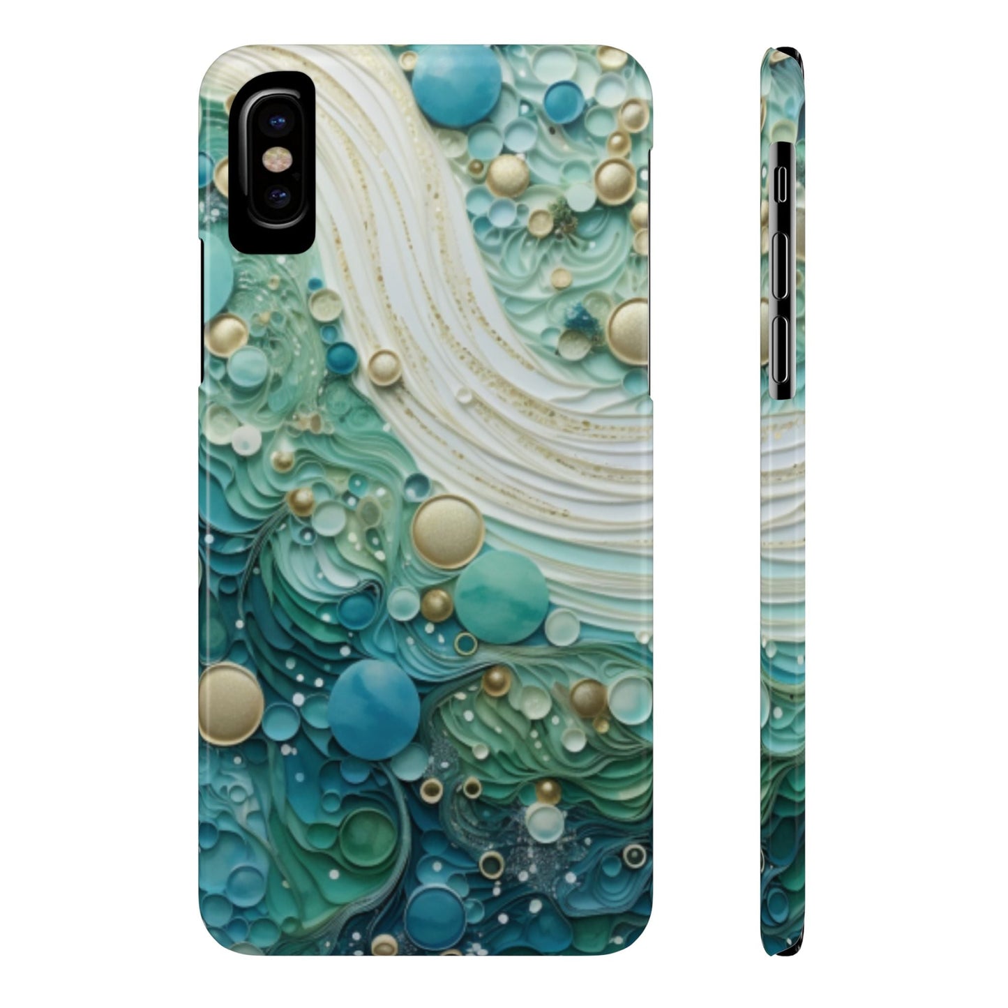 Seafoam Bubbles Slim I - Phone Case - Ruppy's Creations