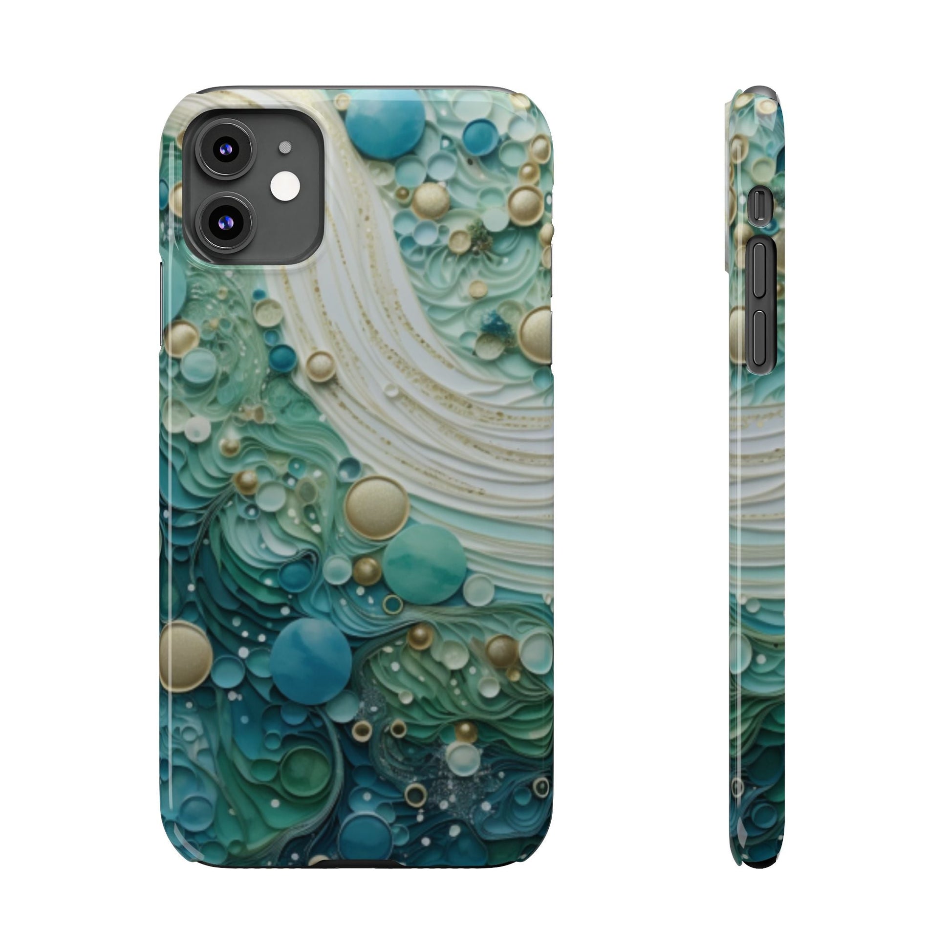 Seafoam Bubbles Slim I - Phone Case - Ruppy's Creations