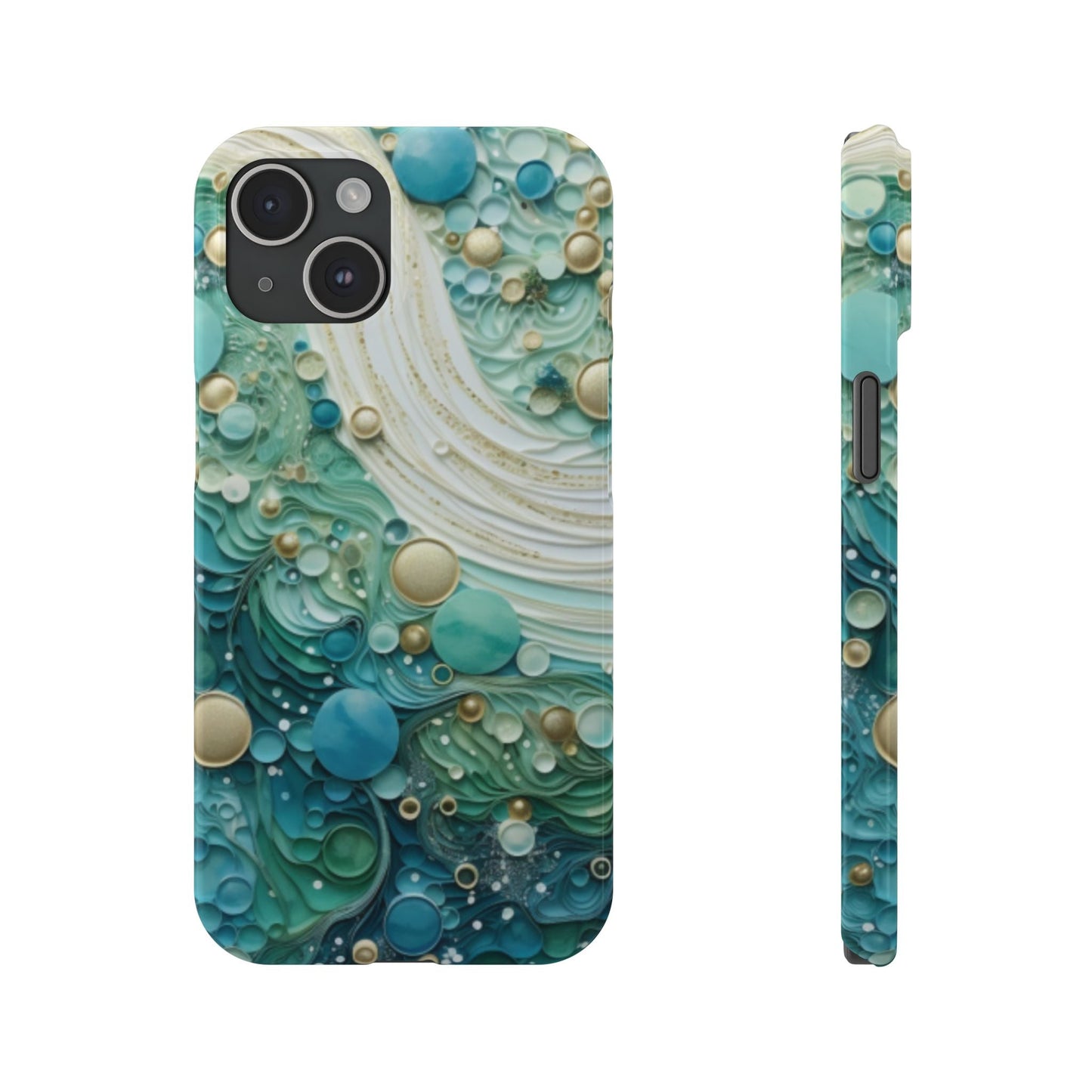 Seafoam Bubbles Slim I - Phone Case - Ruppy's Creations