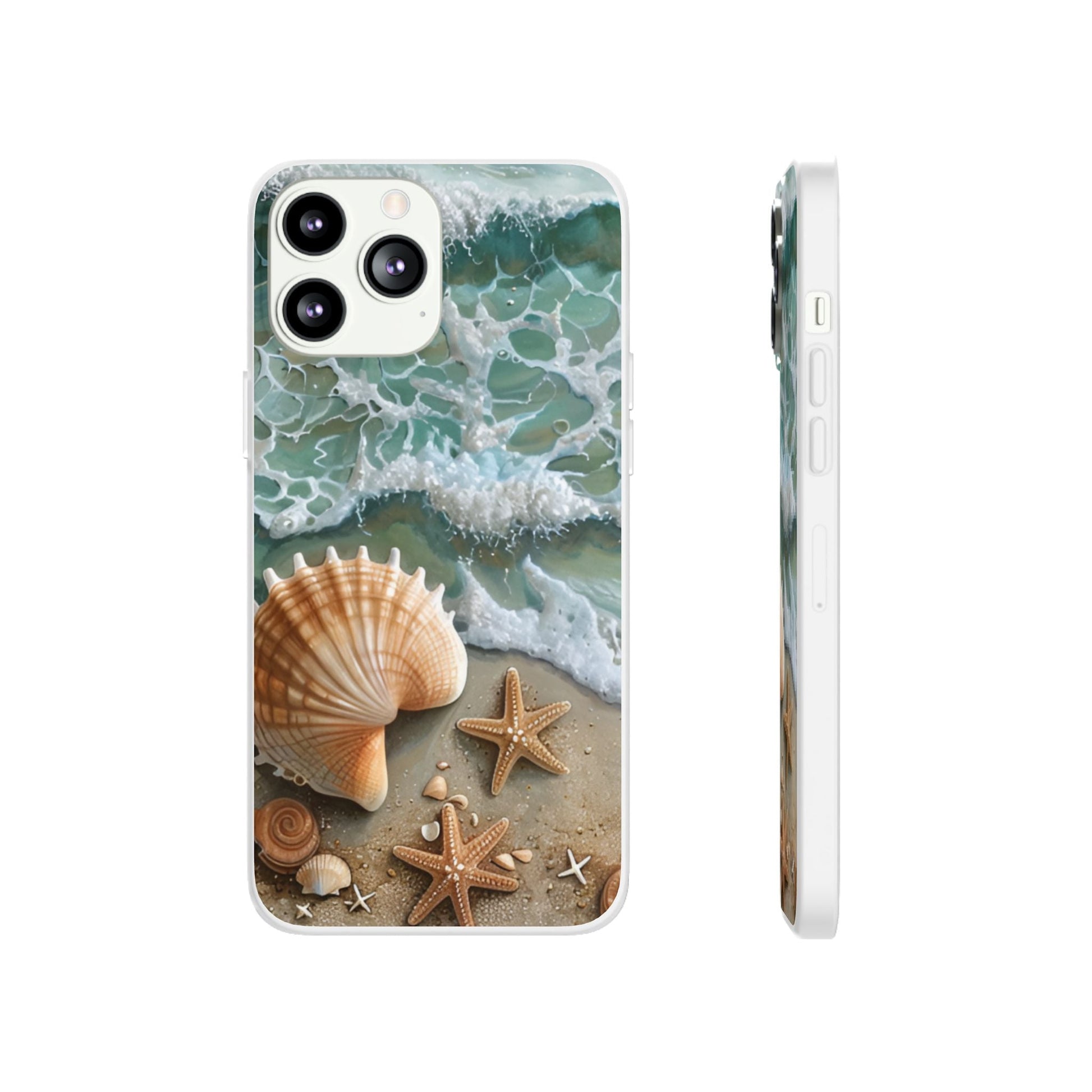 Seafoam & Shells Flexi Case For Apple iphone & Samsung Galaxy - Ruppy's Creations